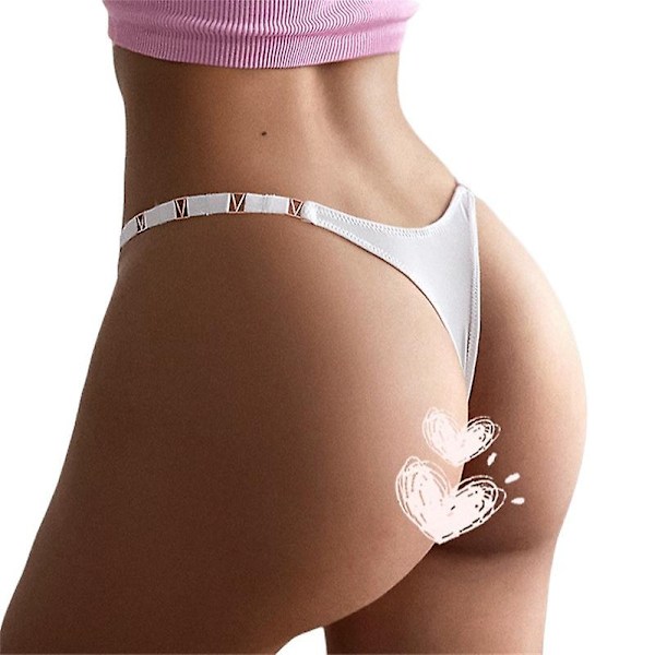 3 kappaletta G-string-tanga naisille puuvillaiset alushousut joustavat T-selkä tangat matalavyötäröiset hipster-alusvaatteet seksikkäät S-xl-Perfet 3pc white S