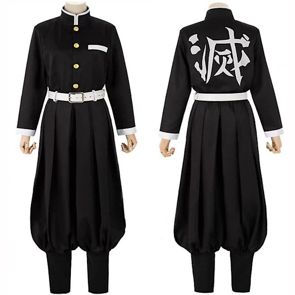 Demon Slayer Rengoku Kyoujurou Cosplay-asu - Kimono-asu, Yksipuolinen Asuste Halloween-juhliin, Anime-roolipeli, Hieno Pukeutumiskokonaisuus - Täydellinen Outfits 2XL