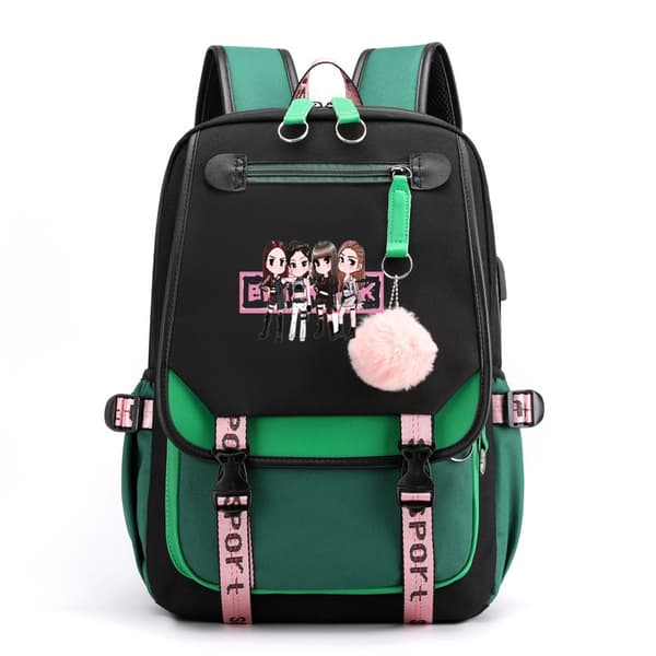 BLACKPINK Ryggsekk - Perfekt black and green dancing