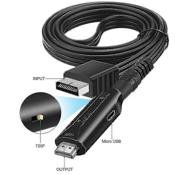 Kompatibel med Sony Ps1/ Ps2 til Hdmi Adapter Spillkonsoll Audio Video Konverter Kabel Ledning-Perfet
