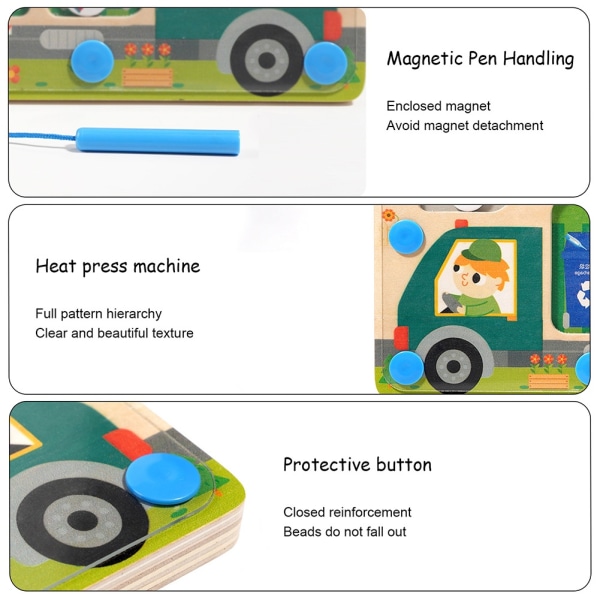 Magnetisk affaldssortering spilleplade Sjovt puslespil Montessori-legetøj til drenge, piger, børn 1PCs