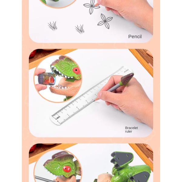 Dinosaur Model Learning Brevpapper Set Double Crown Dragon