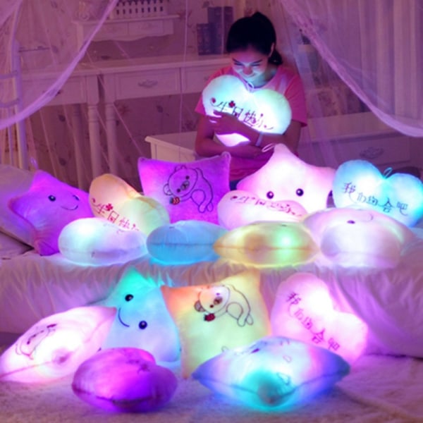 Led Star Cushion Glödande Led Night Light Star Shape Plysch - Perfet