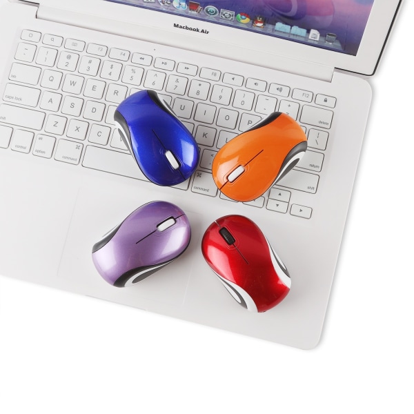 Mini lille trådløs mus til rejse Optisk bærbar trådløs minimus med USB-modtager til pc bærbar - Perfet red