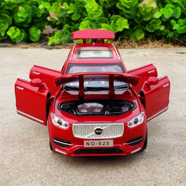 1:32 Volvo XC90 Diecast biler modell leketøy Åpningsbare dører Trekk tilbake musikk Lette billeker for barn Barn - Perfet Red  with box