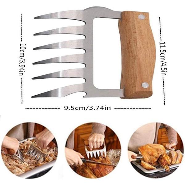Kødkløer til Pulled Pork Meat Claws BBQ gafler Rustfrit stål - Perfet
