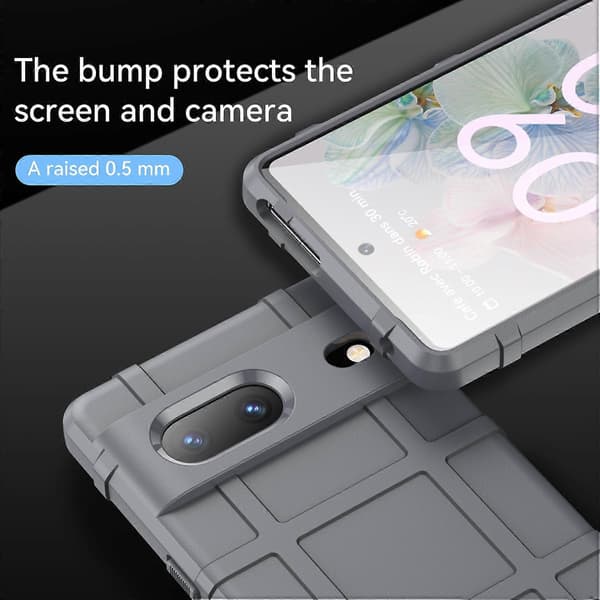 Kompatibel med Pixel 7 Full Coverage Stötsäkert TPU-telefonfodral - Perfet Grey