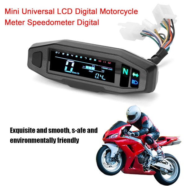 Motorcykel Modificeret Mini High Definition LCD Speedometer - Perfet