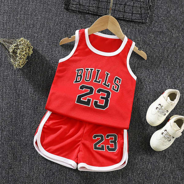 Børnetøj til basketball uniformer til sportstøj - Perfet Red 120CM