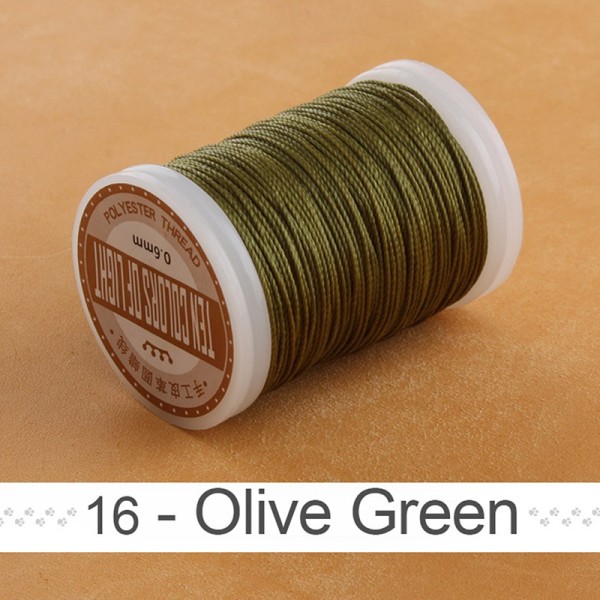 2021 Läderhantverkssömnad Läder rund vaxtråd 0,6 mm rund - Perfet Olive Green