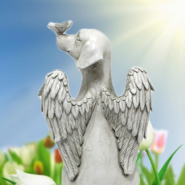 Angel Dog Statue Creative Resin Pet Gravsten Memorial Stone - Perfet