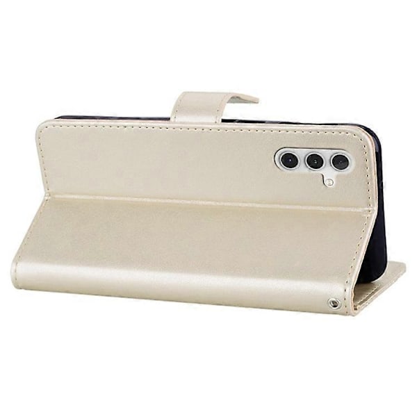 Kompatibelt Kompatibelt med Samsung Galaxy A15 4G Fodral Strass Dekor Läder Ställ Mobiltelefon Plånboksfodral - Perfet Gold