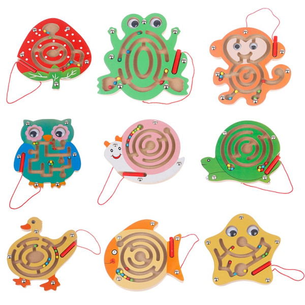 Children Busy Board DIY Accessories Mini Magnetic Maze Kids Edu - Perfet Multicolor A8