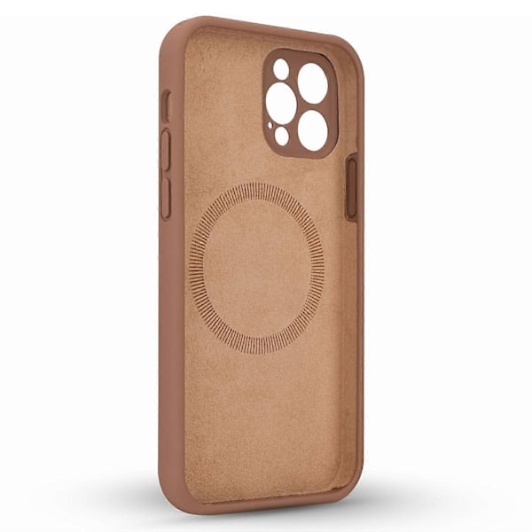 SIMPLY ROAR Yhteensopiva iPhone 15 Pro nestemäisen silikonikuoren kanssa, yhteensopiva MagSafe-puhelinkuoren kanssa - Brow-Perfet Brown