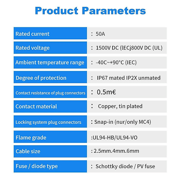 3 til 1 Solar PV-stik 1500v 50a 2t 3t 4t 5t 6t Gren Parallelforbindelse Ip67 Elektrisk PV Panel Kabelstik - Perfet