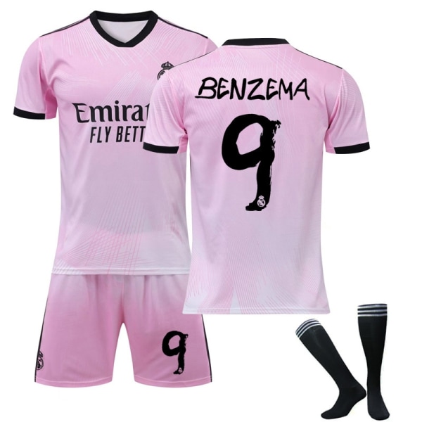 22 Real Madrid Mindetrøje nr. 9 Benzema skjortesæt - Perfet 24(140145cm)