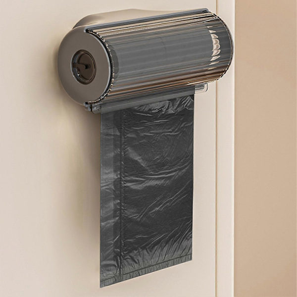 Väggmonterad Papperspåse Dispenser Plastpåsar Shoppingpåse Behållare-Perfekt Light Gray