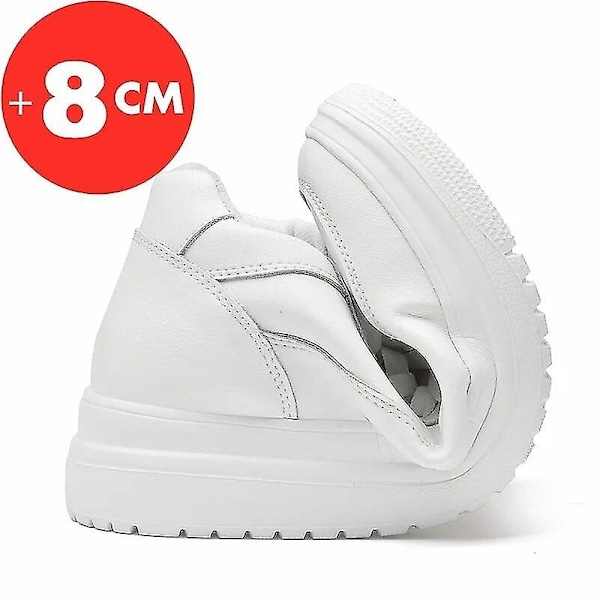 Lift Sneakers Mann Høydeøkende Sko Høydeforhøyende Innersåle 8cm Hvit Svart Høyere Sko Menn Fritid Mote Sport Plus Størrelse 36-44-Perfekt black 39