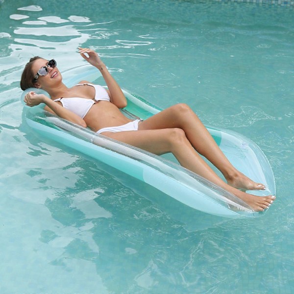 Voksen Pool Oppustelig Solstol Pool Float med Hovedpude, Swimming Pool Sommer Strand Legetøj til Party-Perfet red with canopy