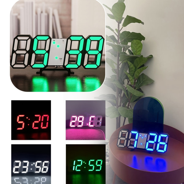 3D Digital watch LED Nattljus Datum Tid - Perfet Blå 13.5x7.5x4.7cm