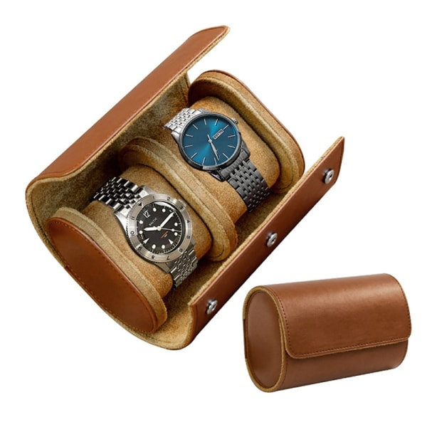 Monitoiminen nahkainen säilytyslaatikko watch - täydellinen Brown