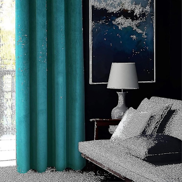 Luksuriøse termisk isolerte gardiner, tykke solide stuegardiner - Perfekt blendingsgardin Green W 39x H 55 100cm*140cm