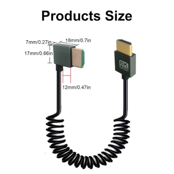 Expandables 8K HDMI-kompatibel 2.1-kabel, 48 Gbps Snabb Dataöverföring, Aluminiumlegeringsskal Kompatibel med Hållbarhet och Skydd - Perfekt Left