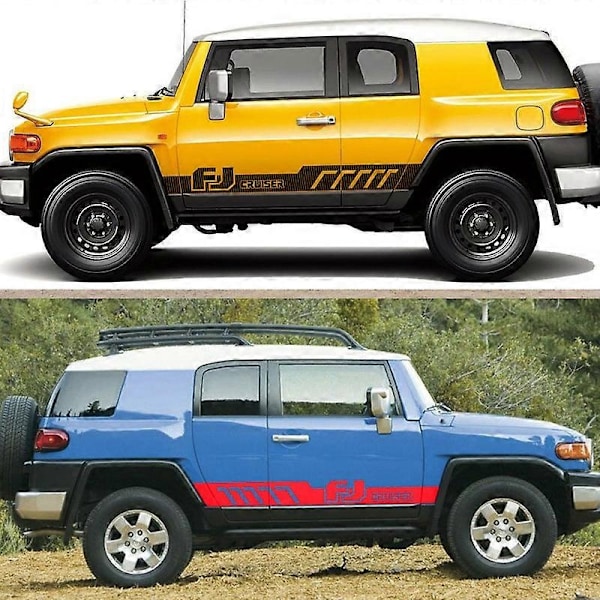 2 st Bildörrdekaler Kompatibla med toyota FJ CRUISER Delar Tuning Biltillbehör Sida Kaross Grafik Vinyl Film Dekaler Fordon - Perfekt Glossy Red