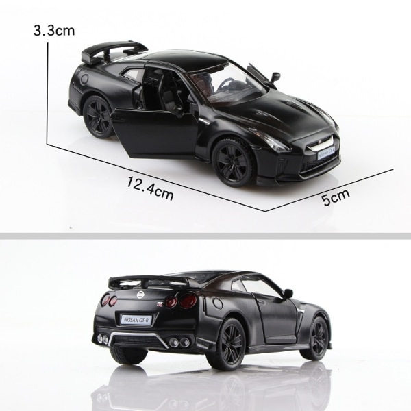 Sports Car Collection Modelgaver til børn Mat Sort Farve Series RMZ city 1/36 Aloy Diecasts Legetøjskøretøjer TOYOTA McLaren - Perfet Nissan GT-R