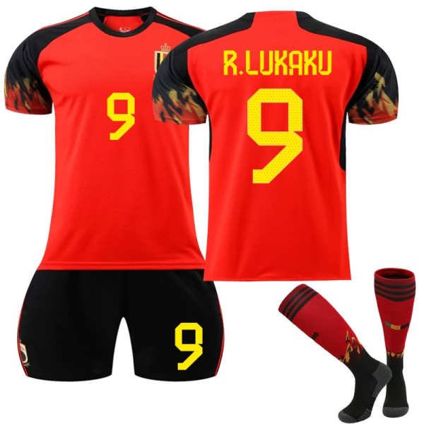 Barn / Voksen 22 23 Belgien Sæt fodboldsæt R.LUKAKU-9 #xs