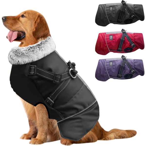 Koiran takit Vedenpitävä, heijastava lämmin koiran talvitakki