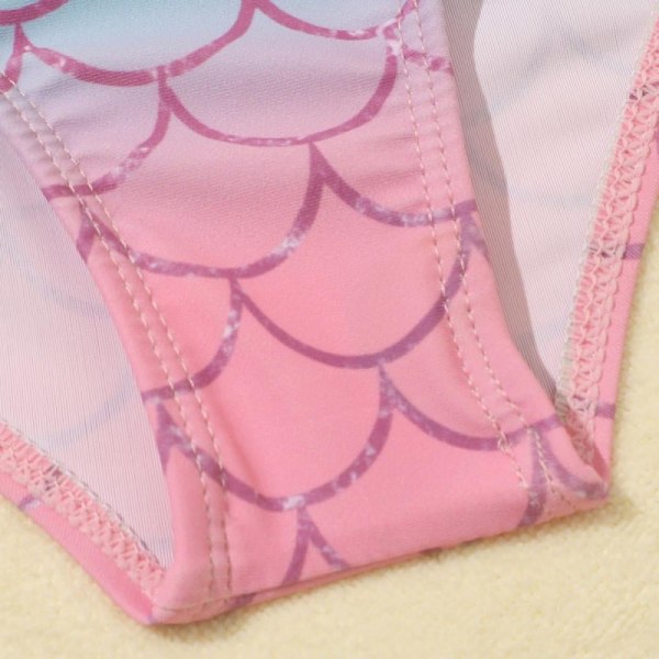 SYNPOS 2-10T piger 3-delt bikini badetøj Børn Havfrue Tankini badedragt sommer strandsæt - Perfet pink 6-8years
