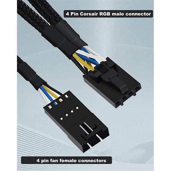 RGB Splitter Kompatibel med Lighting Node Core 4 Pin Han til Hun Fan-Perfet