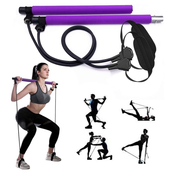 Pilates Bar Set med motståndsband, Portable Yoga Bar - Perfet