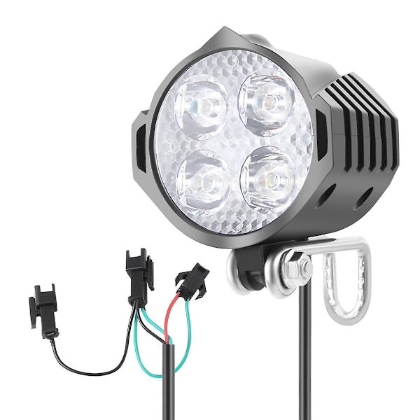 E-sykkel LED-frontlykt 12V 24V 36V 48V 60V 72V Sykkellys med Horn Vanntett Frontlykt-Perfet 0 0