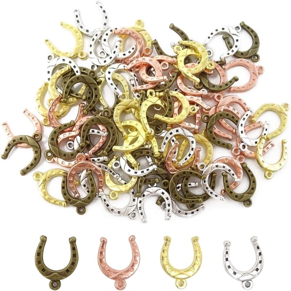 100 stk Alloy Horseshoe Charms Anheng DIY Craft smykker tilbehør - Perfet
