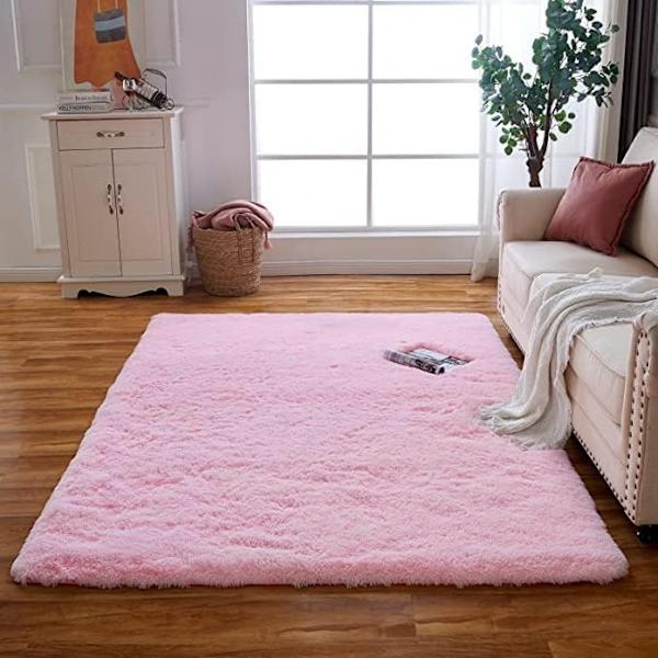 Fylld matta tjock lugg fluffig rosa matta halkfri plysch- Perfet