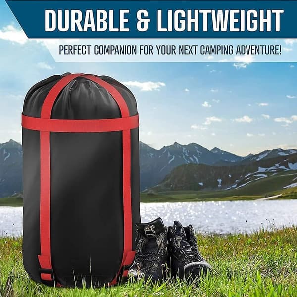 Dubbla sovsäckar för vuxna, backpacking, camping eller vandring - Queen size sovsäck - 2-personers sovsäck, vattentäta dubbla sovsäckar - Perfekt Black Blue