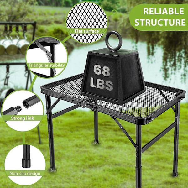 Fällbart grillbord, aluminium, för utomhuscamping BBQ-WELLNGS