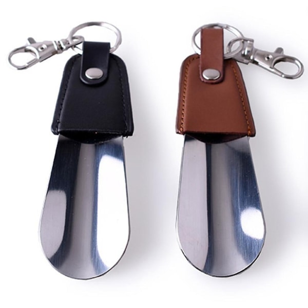 Bärbart hopfällbart skohorn i metall med nyckelring - Perfet
