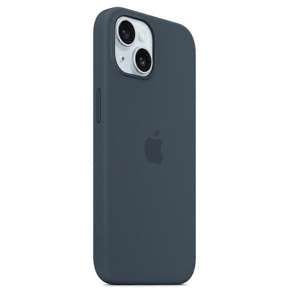 Kompatibel med iPhone 15 Skal Kompatibelt med MagSafe Flytande Silikon Telefonskal - Perfekt Dark Blue