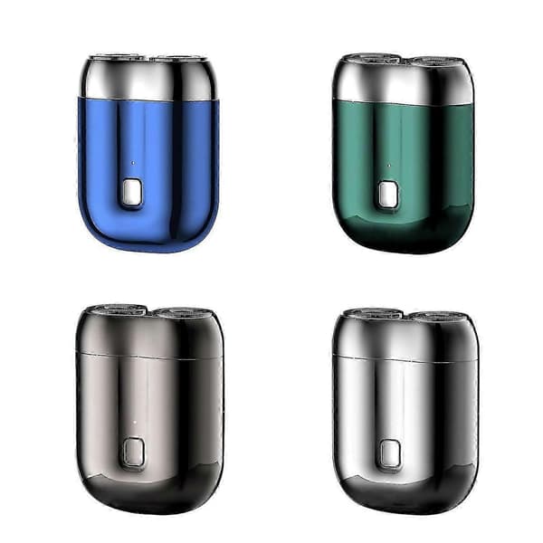 Elektrisk barbermaskine med dobbelt hoved til mænd - Mini USB-shaver, bærbar, vaskbar - Perfekt Grey