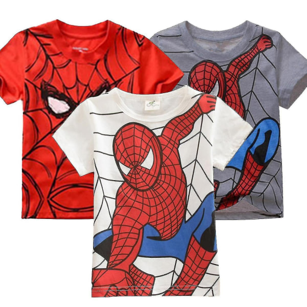 Kids Boys Short Sleeve T-Shirt Marvel Superhero Summer Tee Tops S - Perfet Gray