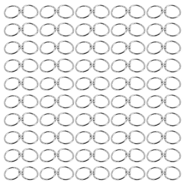 100 st 25 mm lösbladsringar nyckelringar bokringar pärmringar kompatibla med scrapbook/album/hantverk-perfekt 19Mm