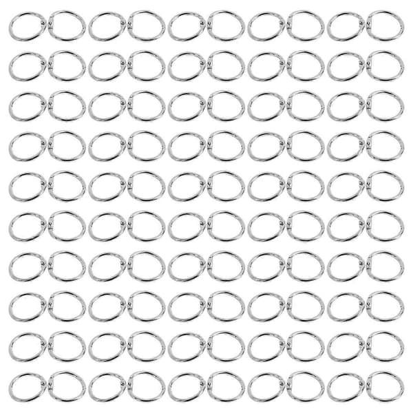 100 stk. 25 mm løse bladbinderinge nøgleringe bogringe binderinge kompatible med scrapbog/album/håndværk - Perfekt 19Mm