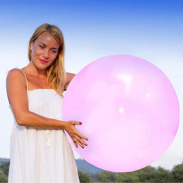 Bobleball leketøy for voksne barn, oppblåsbar vannball moro sommer strandhageball myk gummiball utendørs spillgave - perfekt Pink 50cm