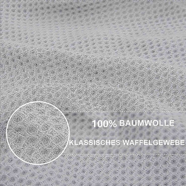 6-pack 100% Bomull Frotté Köksdukar - Hängögla för Disk och Köksrengöring - Perfekt Light gray 34*73cm