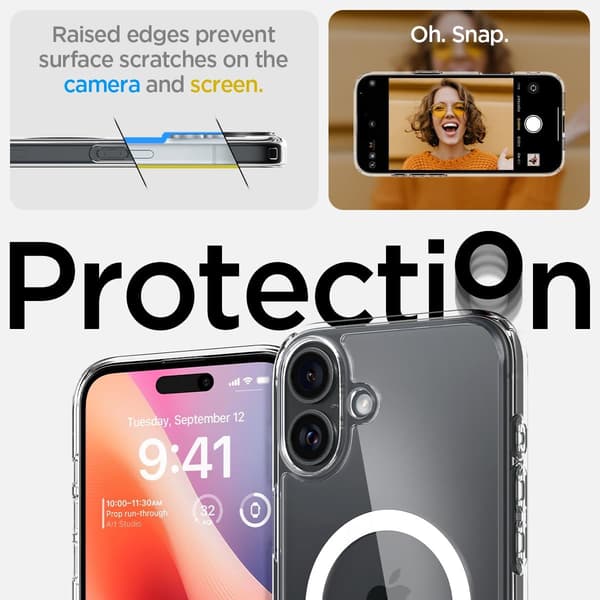 Lyxigt magnetiskt klart skyddsfodral för iPhone 16 Plus, Magsafe magnetiskt stötsäkert silikonskal, transparent