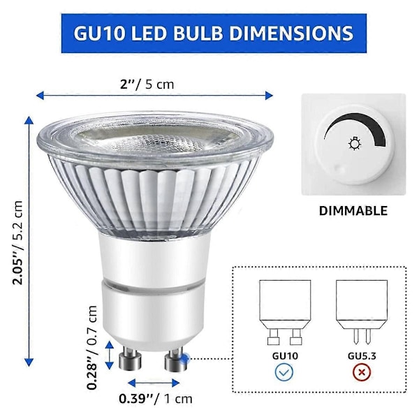 LED GU10-Lyspærer for kjøkkenvifte, LED-lyspære for komfyr, Halogen L-Perfet erstatning for kjøkkenlys