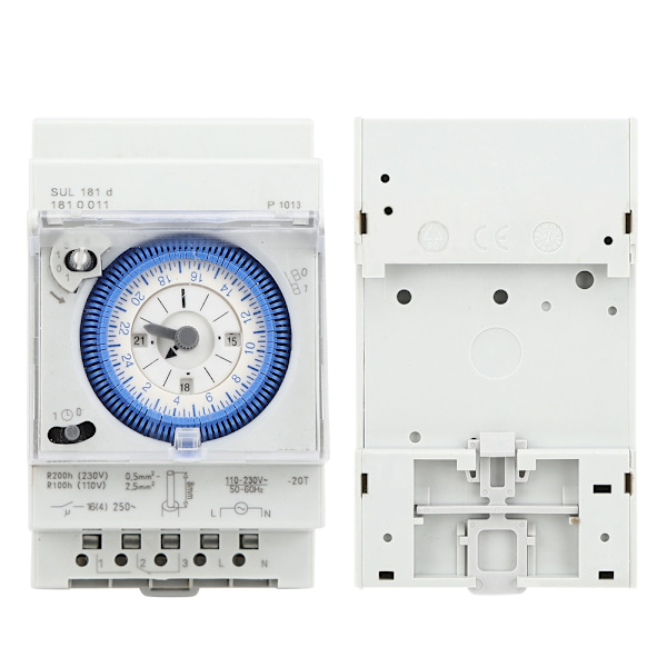 SUL181D Mekanisk Timer 15-minutters/24-timers Timerrelæ 250VAC 16A - 1 stk